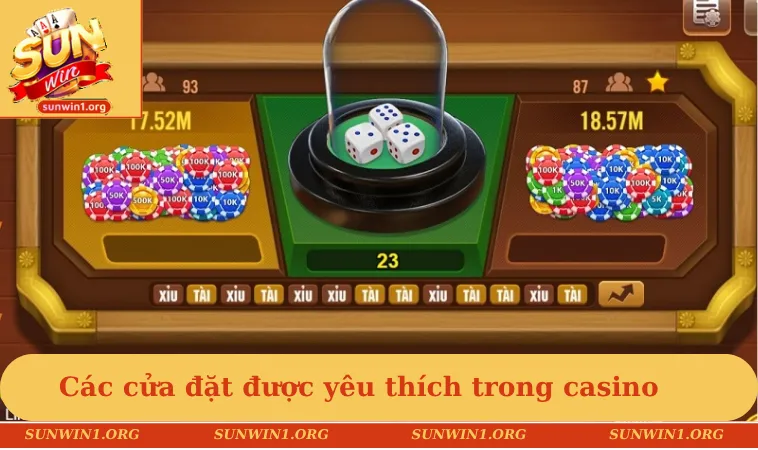 Các cửa đặt được yêu thích trong casino