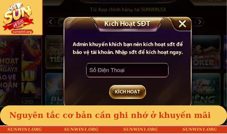 Khuyến mãi SUNWIN 1 Nguyên tắc cơ bản mà hội viên cần ghi nhớ trong khuyến mãi SUNWIN